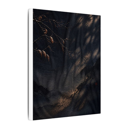 Atmospheric Silk Drape Canvas Art - Charcoal Ink Dark Japandi