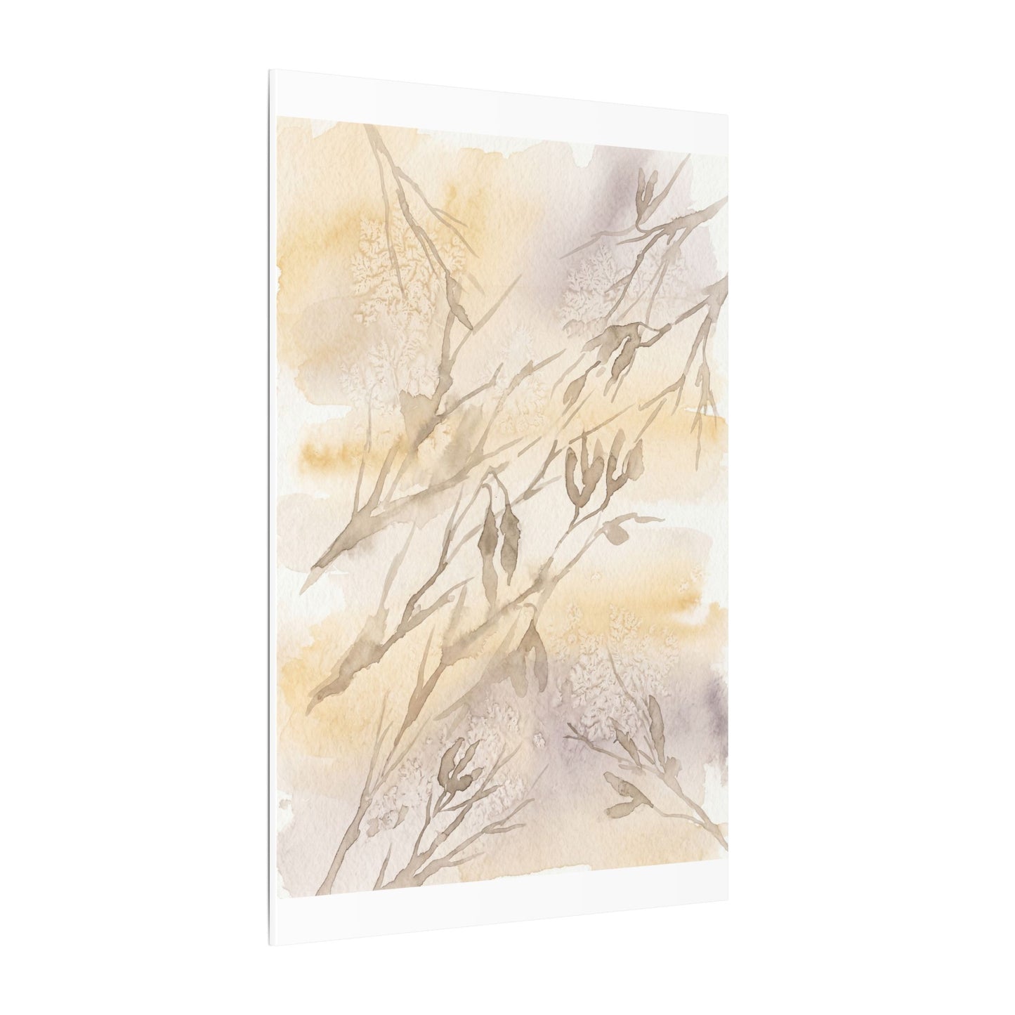 Shadow Play Winter Canvas Art | Japandi Warm Design