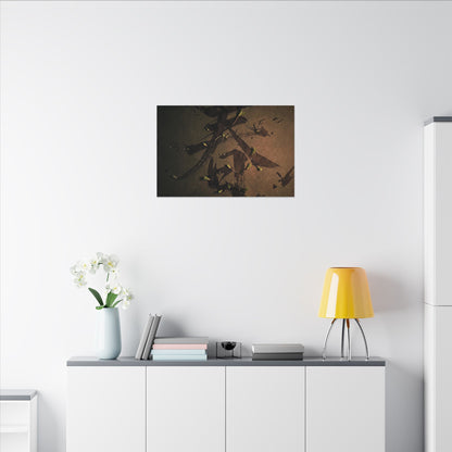 Calligraphy Shadow Zen Canvas Art | Bold Dark Japandi Art