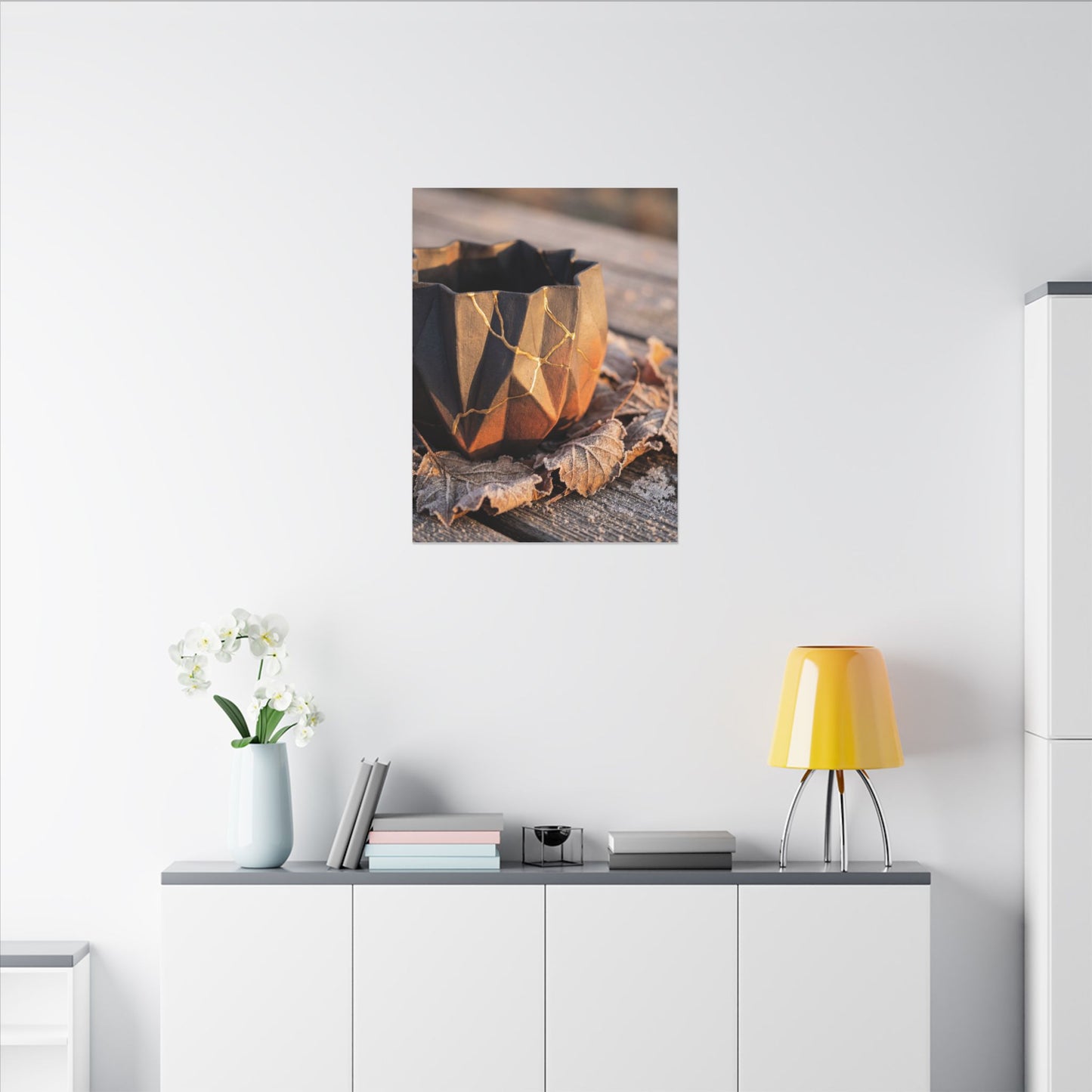 Paper Fold Gold Repair Canvas Art | Philosophical Kintsugi Art