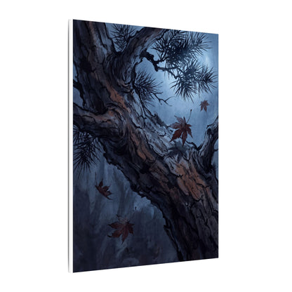 Atmospheric Pine Tree Canvas Art - Shadow Zen Dark Japandi