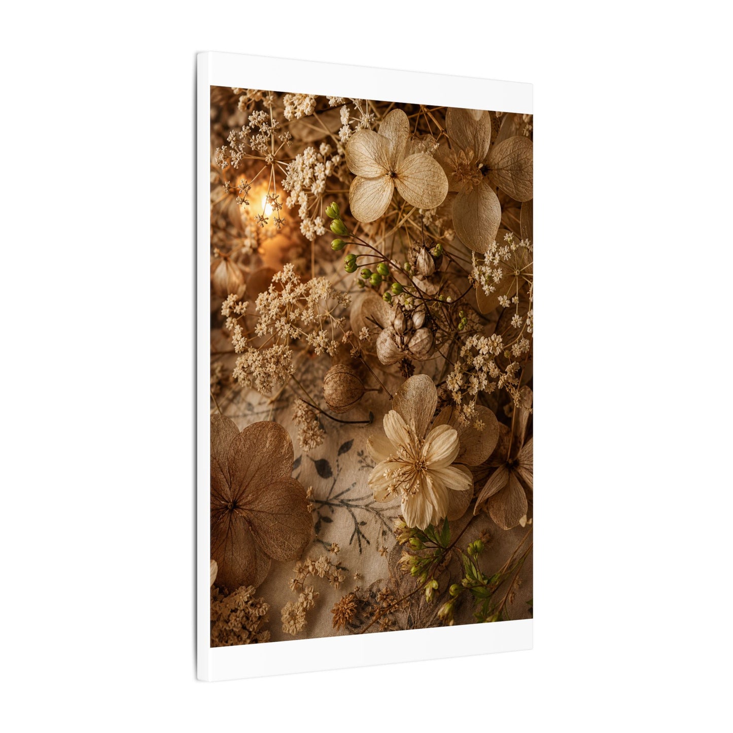 Spring Dried Flowers Japanese Pattern Canvas Art | Earthy Decor