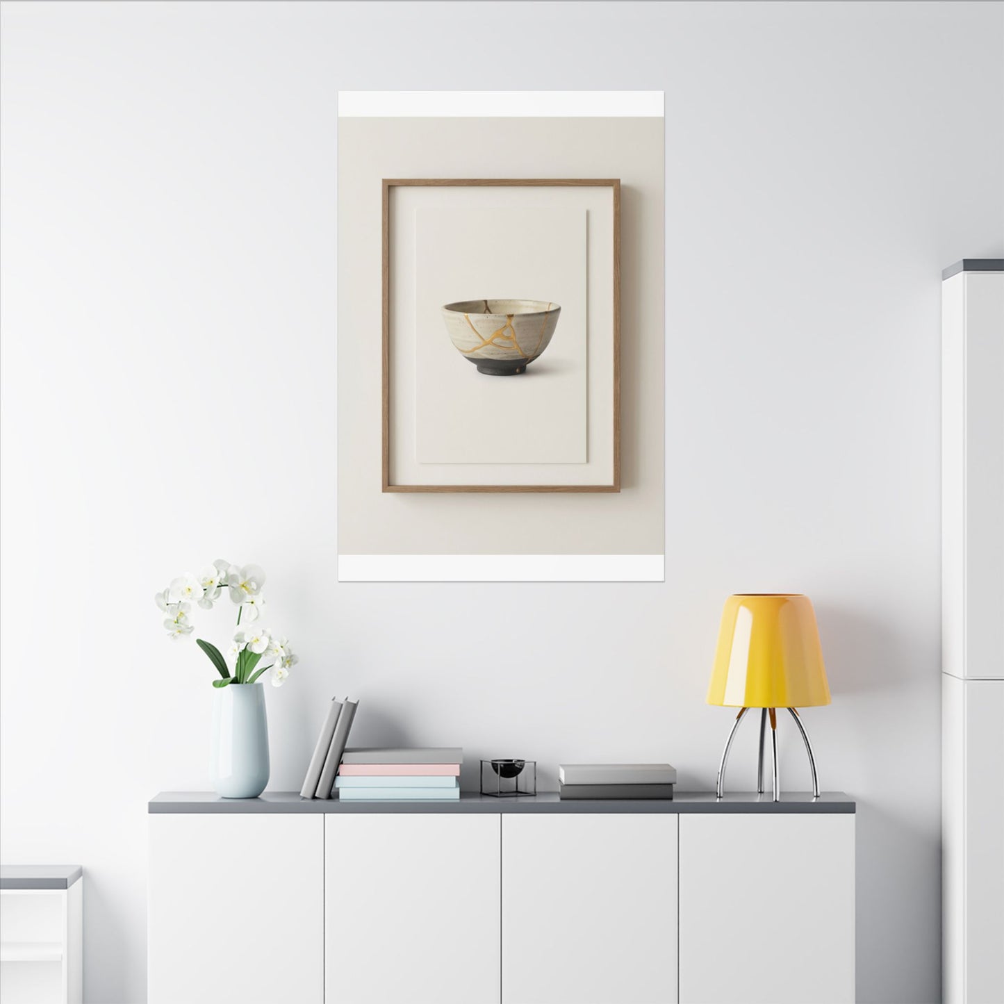 Kintsugi Charcoal Canvas Art