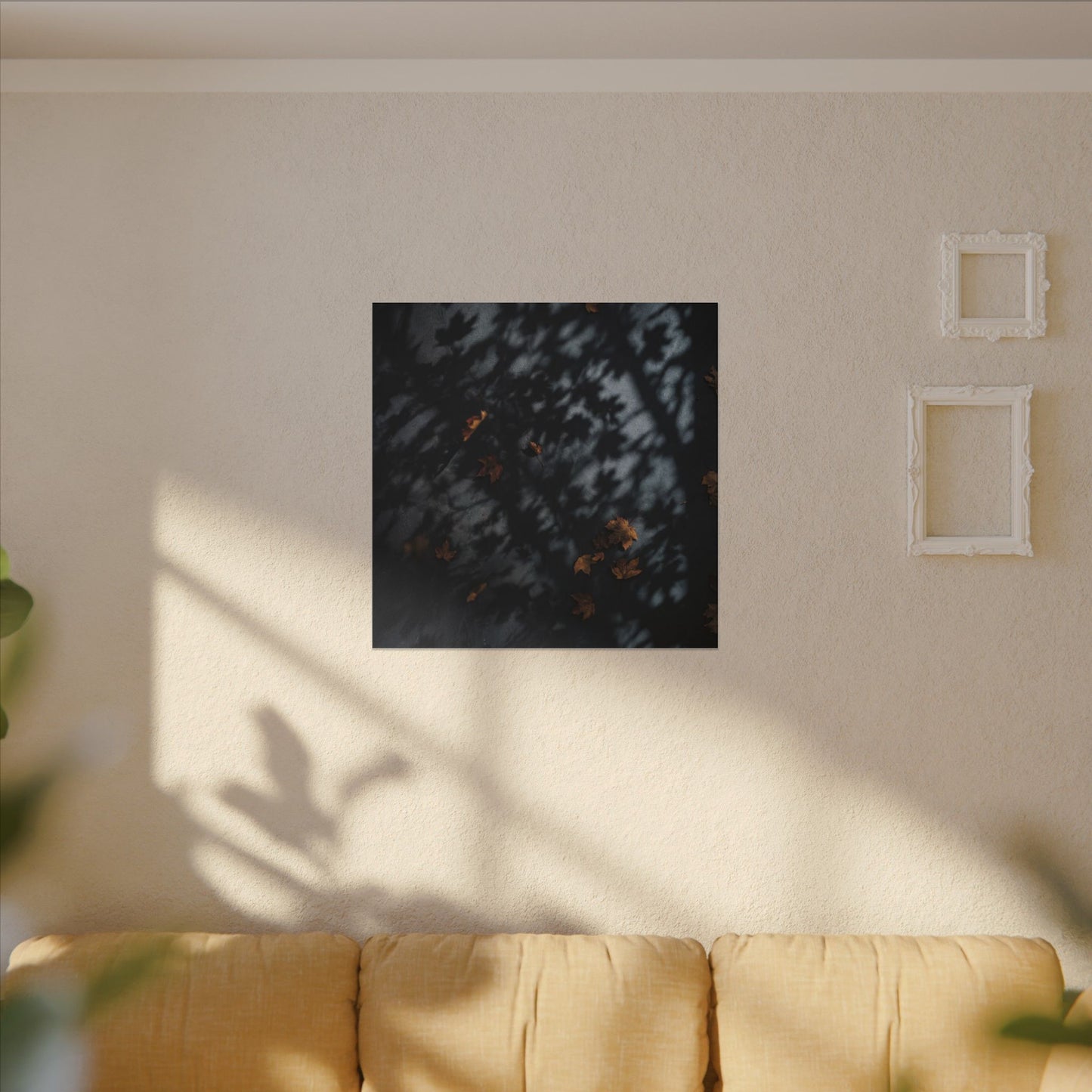 Autumn Shadow Play Shadow Zen Canvas Art | Atmospheric Decor