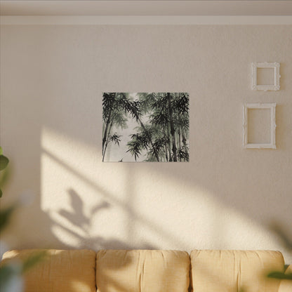 Zen Bamboo Grove in Overcast | Sumi E Canvas Art