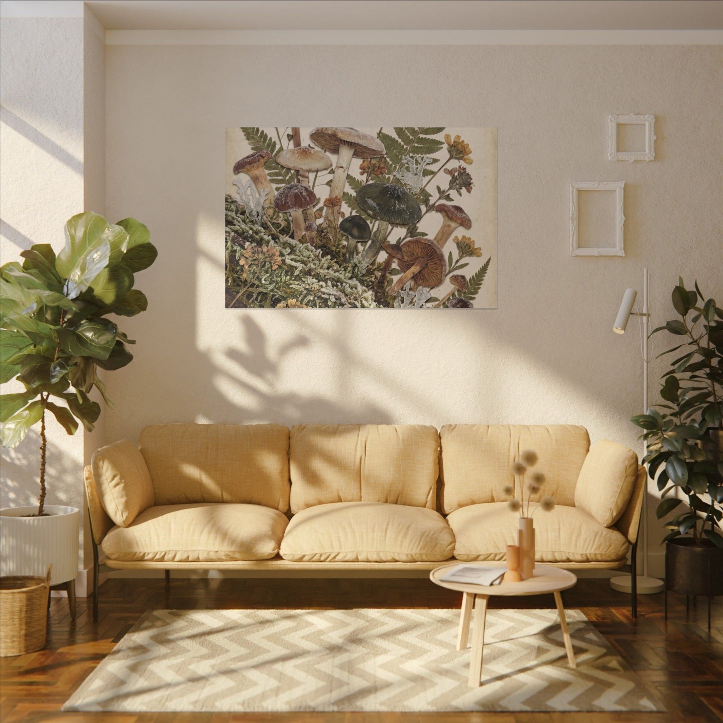 Winter Wild Mushrooms Herbarium Canvas Art | Enchanting Decor