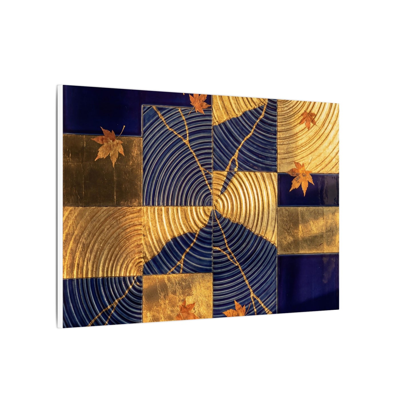 Autumn Water Ripple Crackle Gold Canvas Art | Artful Decor