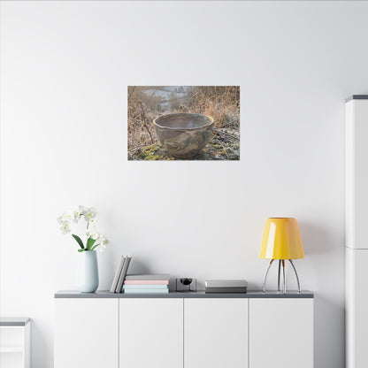 Golden Hour Ceramic Bowl Canvas Art - Japandi Shibui