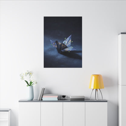 Kintsugi Paper Fold in Moonlight | Crackle Gold Canvas Art