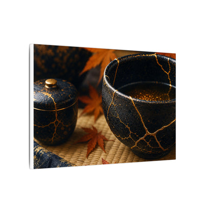 Seijaku Tea Ceremony Canvas Art - Kintsugi Gold Repair