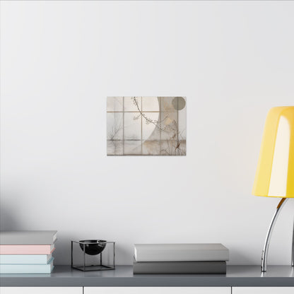 Winter Shoji Screen Japanese Pattern Canvas Art | Elegant Decor