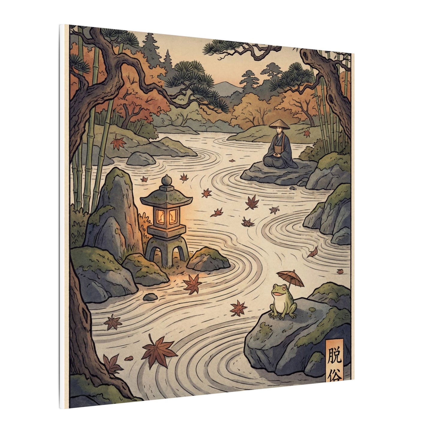 Rock Garden Autumn Canvas Art | Zen Serene Design