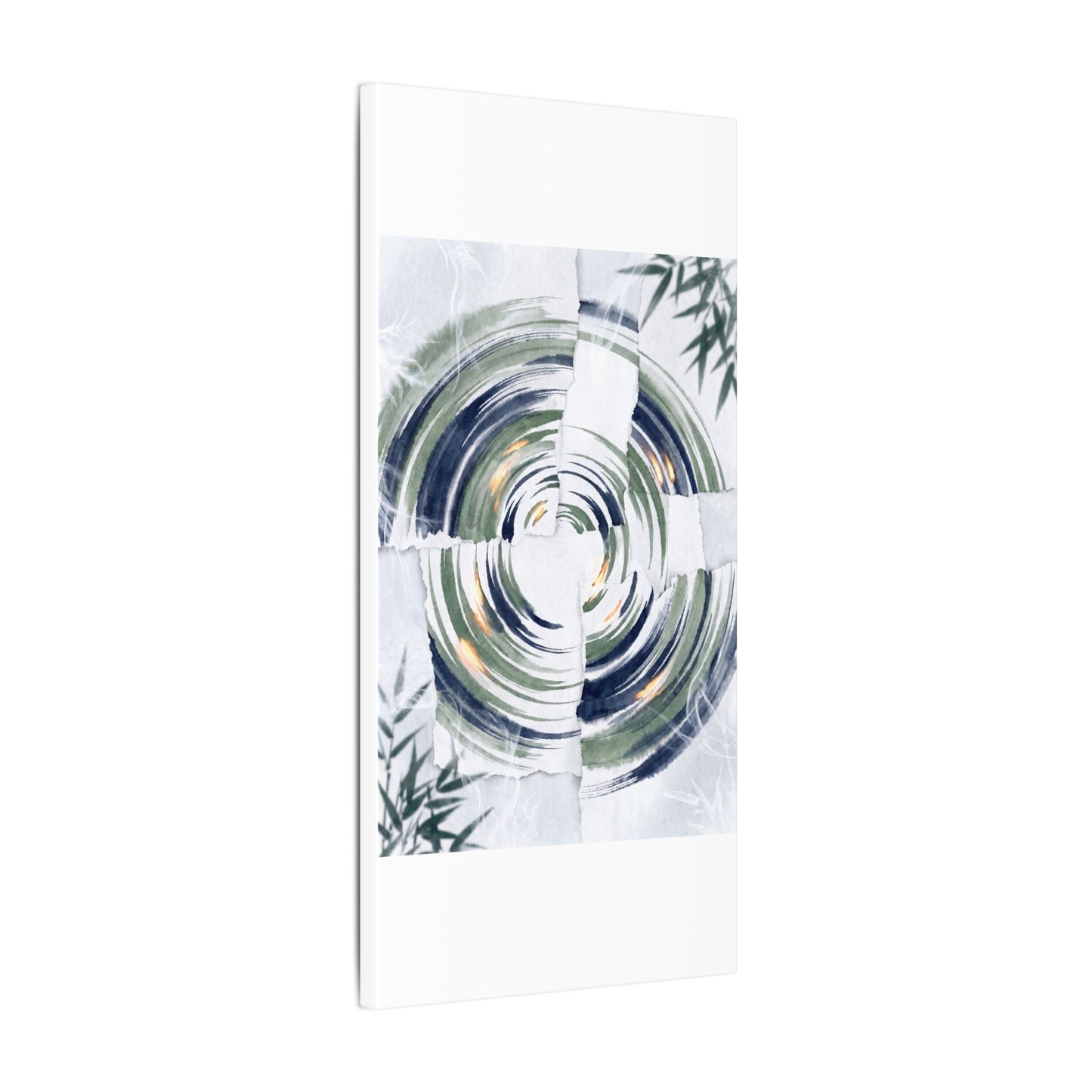 Winter Water Ripple Sumi E Canvas Art | Peaceful Decor