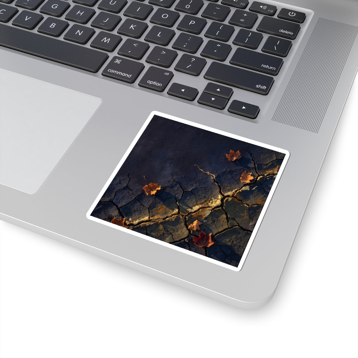 Golden Hour Cracked Earth Sticker - Dark Japandi Seijaku Art Print