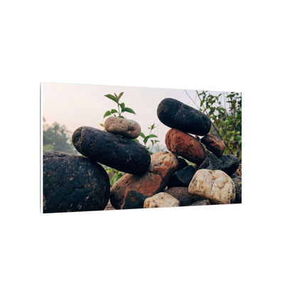 River Stones Canvas Art | Spring Kintsugi Broken Beauty Art
