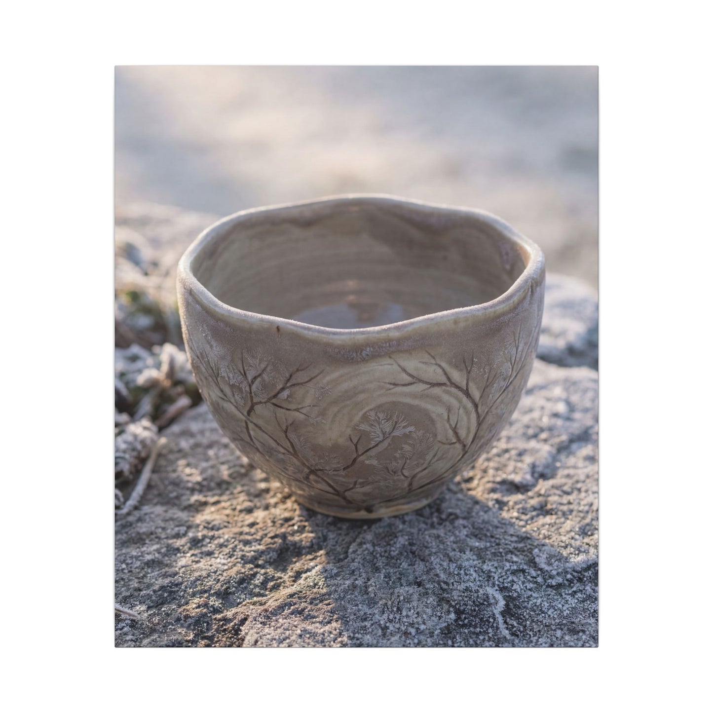 Seijaku Ceramic Bowl Canvas Art - Japandi Japanese Pattern