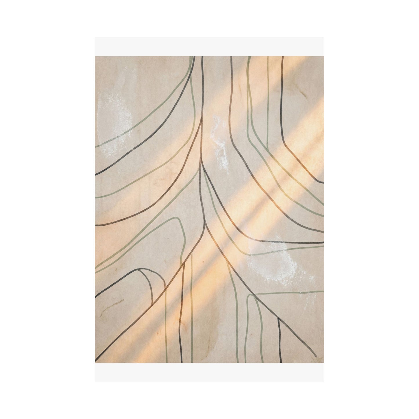 Winter Shoji Screen Minimal Line Wall Art Print | Elegant Decor