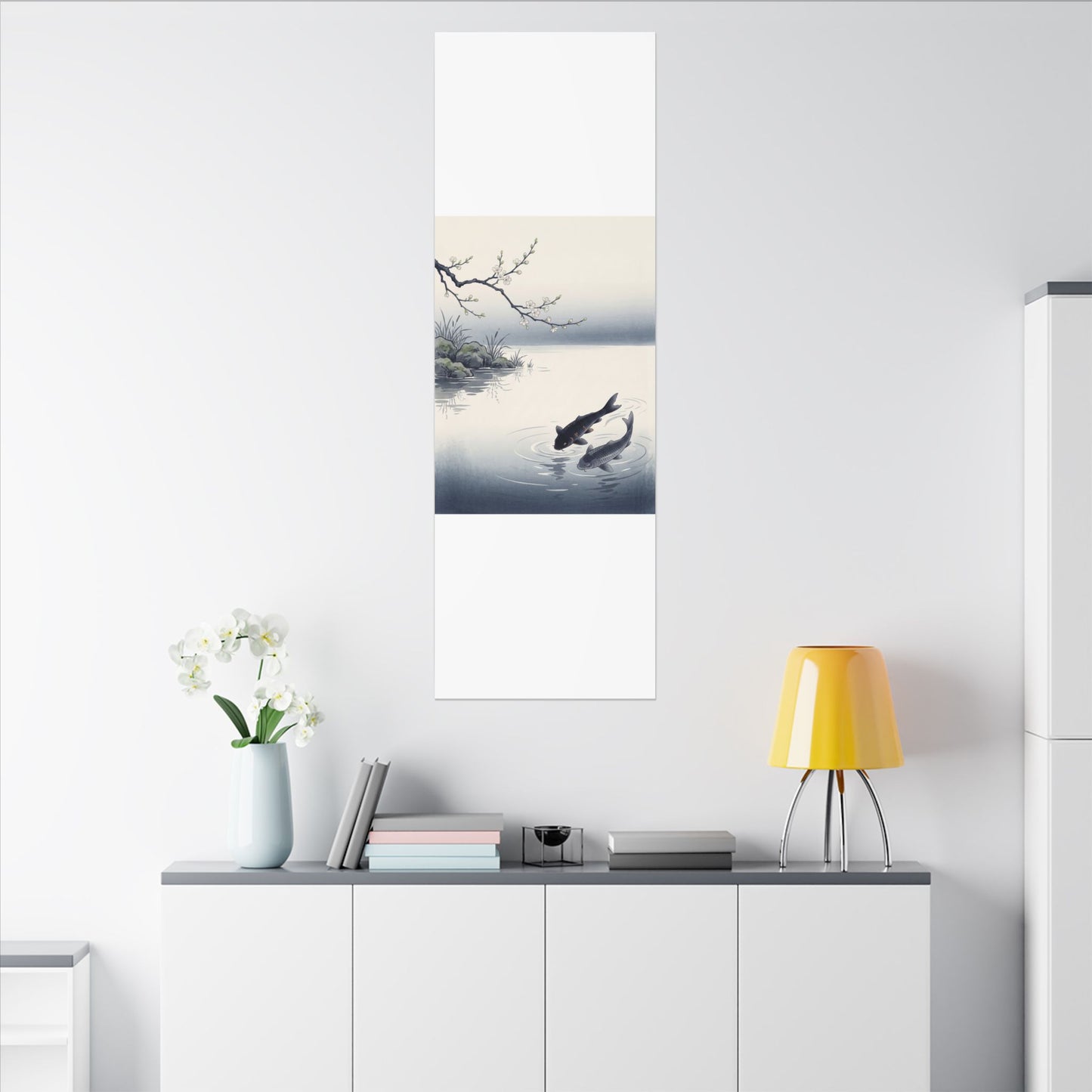 Ma Koi Pond Canvas Art - Zen Ukiyo E Inspired
