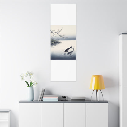 Ma Koi Pond Canvas Art - Zen Ukiyo E Inspired