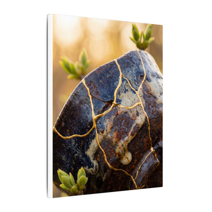 Fukinsei Rust Patina Canvas Art - Kintsugi Gold Repair