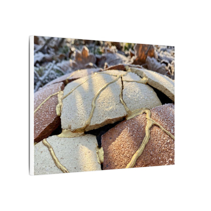 Broken Pottery Crackle Gold Canvas Art | Healing Kintsugi Art