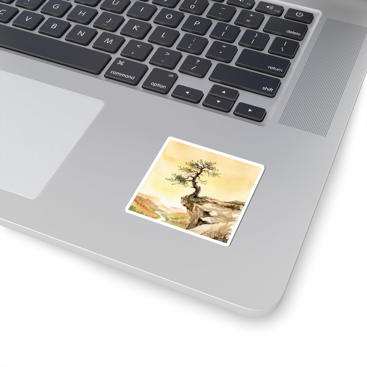 Pine Tree Watercolor Sticker | Warm Japandi Art