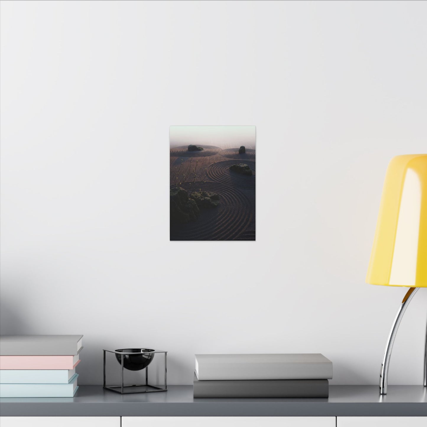 Spring Rock Garden Shadow Zen Canvas Art | Luxurious Decor