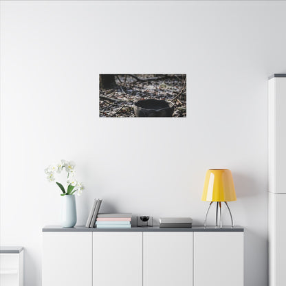 Dappled Ceramic Bowl Canvas Art - Dark Japandi Kanso