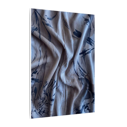 Silk Drape Winter Canvas Art | Japandi Earthy Design