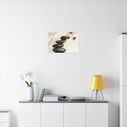 Kintsugi River Stones in Dappled | Crackle Gold Canvas Art