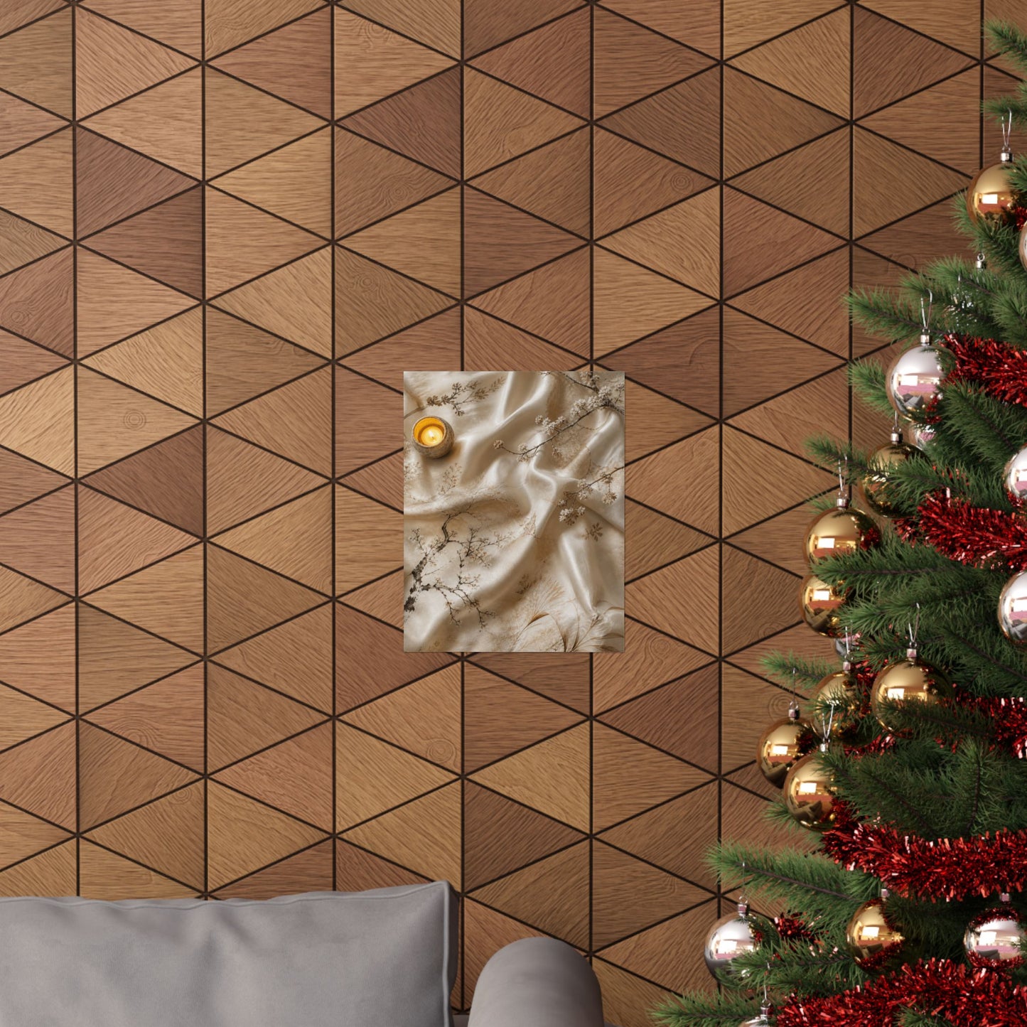 Warm Silk Drape Wall Art Print - Japanese Pattern Japandi