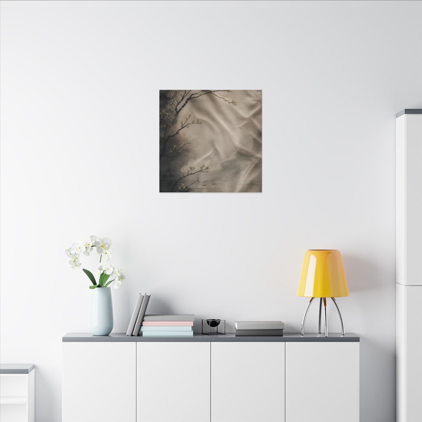 Silk Drape Canvas Art | Spring Japandi Japanese Pattern Art