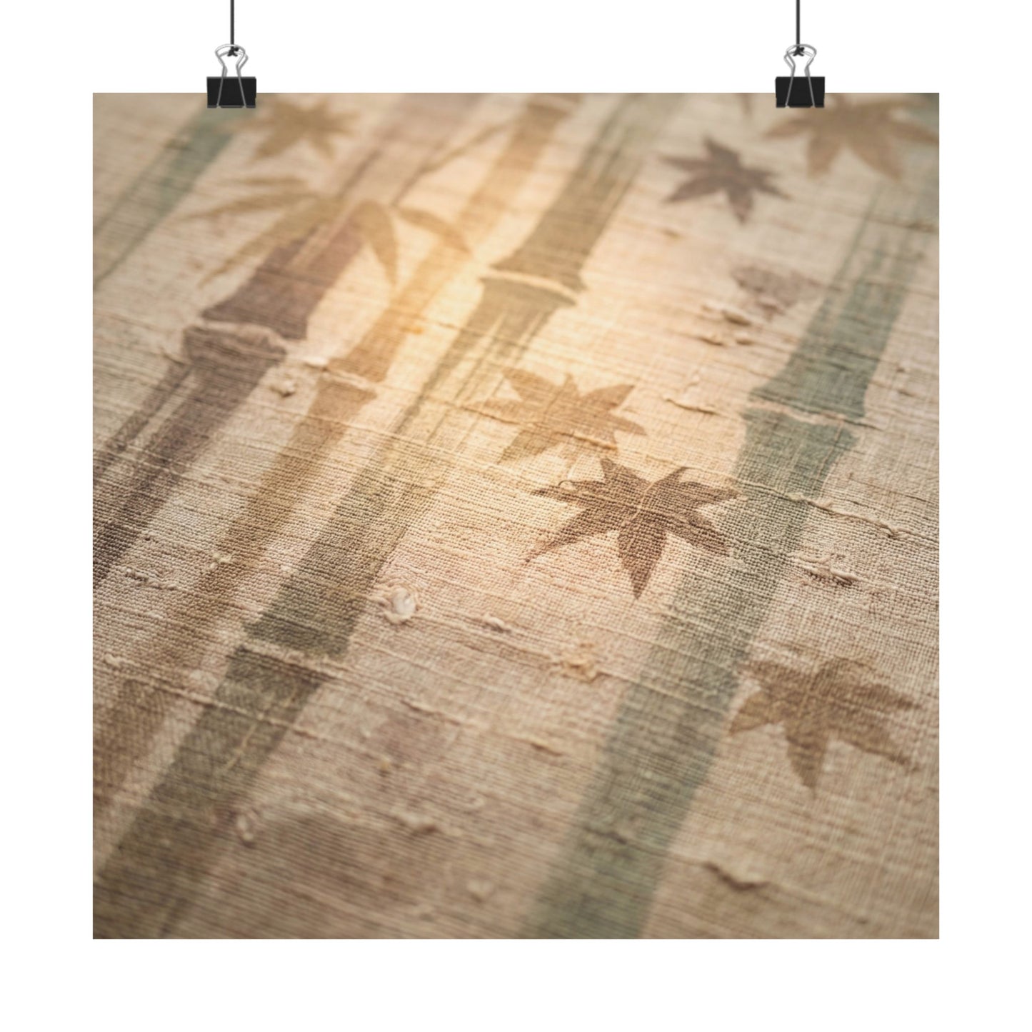 Japandi Bamboo Grove in Golden Hour | Japanese Pattern Wall Art Print Art Print