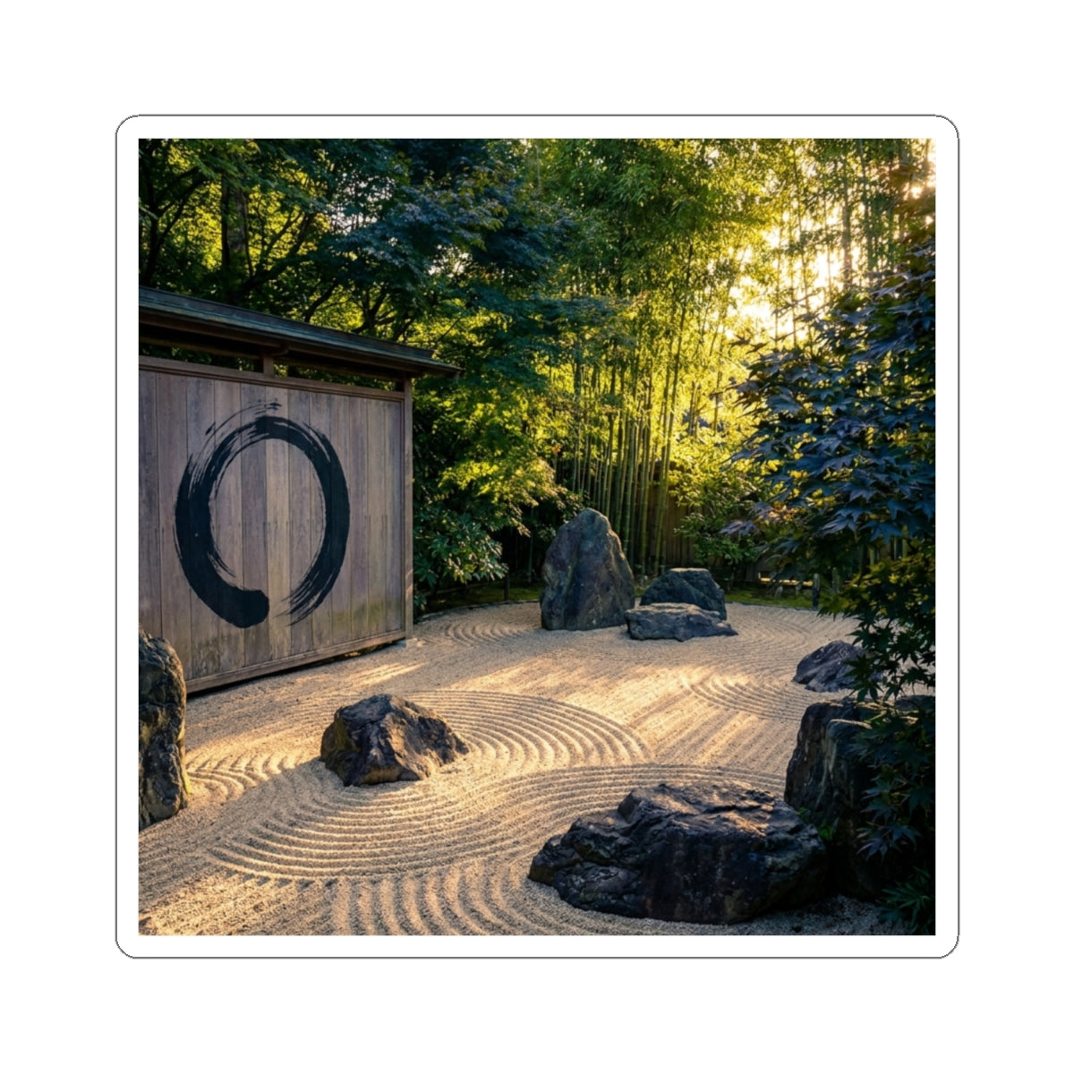 Summer Rock Garden Enso Sticker | Tranquil Decor