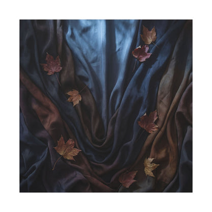 Silk Drape Canvas Art | Autumn Dark Japandi Moody Minimal Art