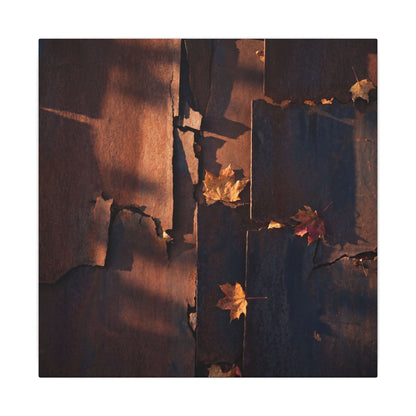Seijaku Rust Patina Canvas Art - Dark Japandi Shadow Zen