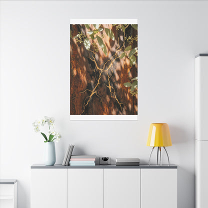 Kanso Rust Patina Canvas Art - Kintsugi Gold Vein