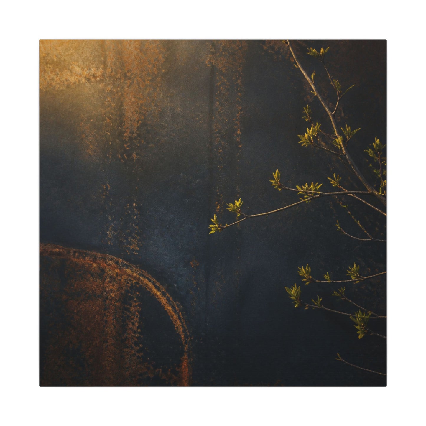 Spring Rust Patina Dark Texture Canvas Art | Moody Decor