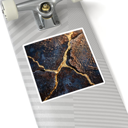 Kanso Rust Patina Sticker - Kintsugi Gold Vein Art Print