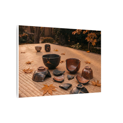 Golden Hour Tea Ceremony Canvas Art - Kintsugi Shibui
