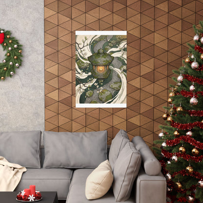 Stone Lantern Spring Wall Art Print | Zen Contemplative Design