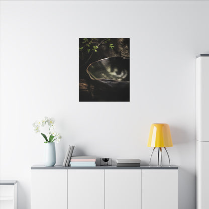 Sophisticated Ceramic Bowl Canvas Art - Dark Texture Dark Japandi