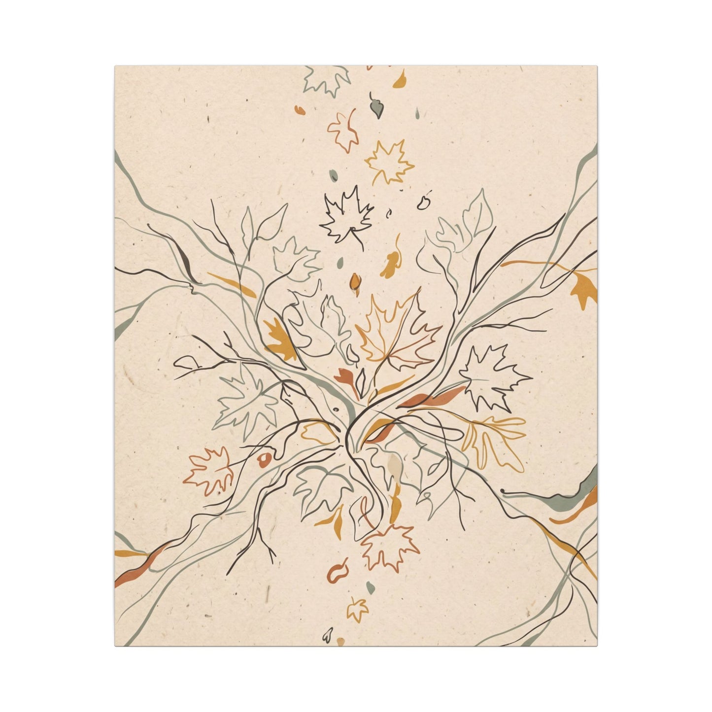 Warm Shadow Play Canvas Art - Minimal Line Japandi