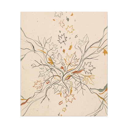 Warm Shadow Play Canvas Art - Minimal Line Japandi