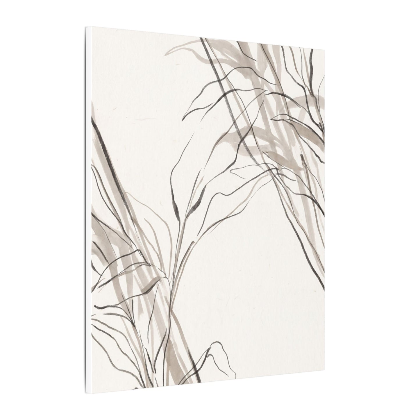 Neutral Shoji Screen Canvas Art - Minimal Line Japandi