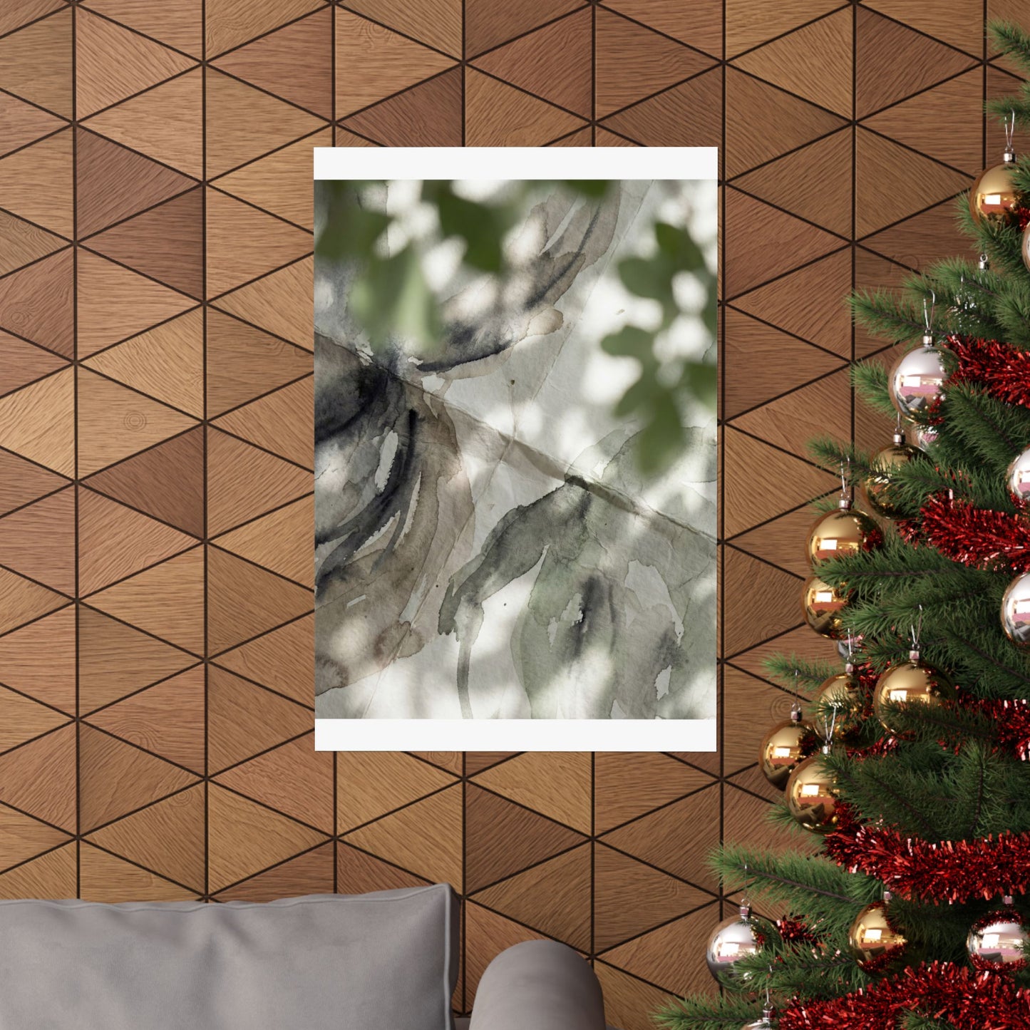 Japandi Paper Fold in Dappled | Watercolor Wall Art Print
