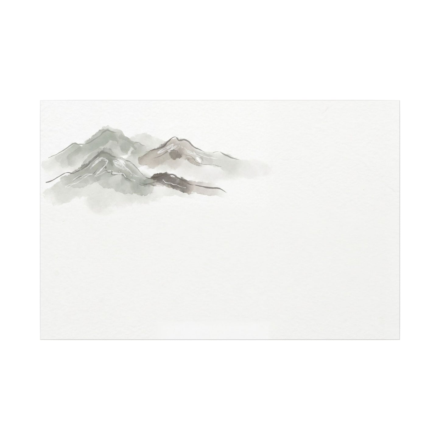 Winter Mountain Mist Minimal Line Canvas Art | Elegant Decor