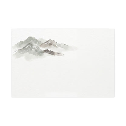 Winter Mountain Mist Minimal Line Canvas Art | Elegant Decor