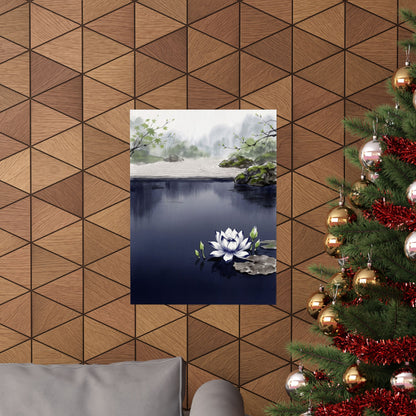 Lotus Flower Spring Wall Art Print | Zen Calm Design