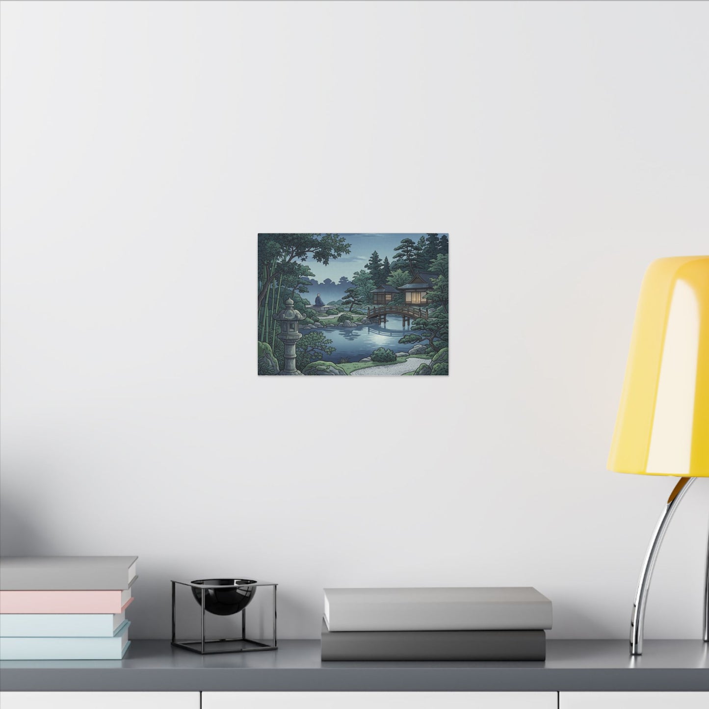 Summer Moonlit Garden Ukiyo E Inspired Canvas Art | Serene Decor